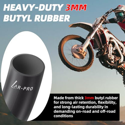 AR-PRO 2-Pack 2.50/3.00-18 Heavy-Duty Motorcycle Inner Tubes, 3mm Butyl Rubber with TR4 Valve Stem, Fits 80/90-18 80/100-18 90/90-18 Tires for Dirt Bike, Enduro, Dual Sport & Off-Road - size: 2.75/3.00-18", TR4 Valve
