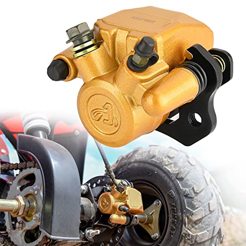RUTU Rear Brake Caliper Go Kart Brake Kit with Brake Pads - color: Gold, size: Right exhaust screw