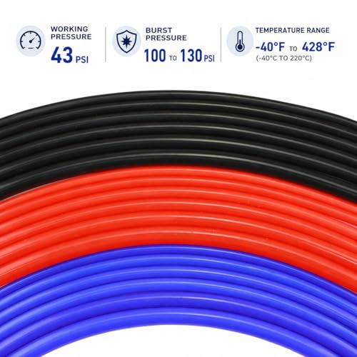 Ucreative 5FT ID 1/4" (6mm) OD 0.472" (12mm) Silicone Vacuum Hose Blue - color: Blue, size: 1/4" (6mm) - 5FT