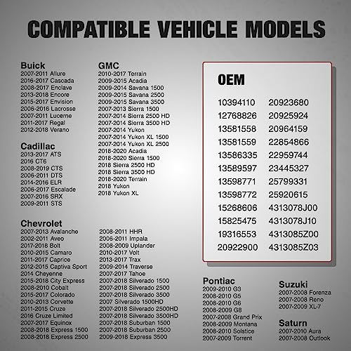 BDFHYK Upgrade TPMS Sensor 2006-2020 GM 315Mhz Tire Pressure Monitoring Sensor Compatible for Chevy Silverado GMC Cadillac Buick Pontiac Replace#13598771 13598772 13586335 13581558 4 Pack - style: 13598772
