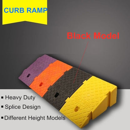 2 Pack 5.1" High Portable Curb Ramps Lightweight Plastic, Heavy Duty Plastic Threshold Ramp Set for Low Cars Driveway Loading Dock BikeMotorcycle Wheelchair Mobility, 5.1" H x 9.9" L x10.6 W (2 Pack) - size: 5.1"H x 9.9"L x10.6"W (2 Pack)
