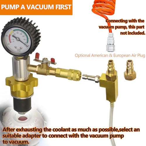 Auto Coolant Vacuum Kit Cooling System Vacuum Radiator Kit Refill & Purging Tool Radiator Coolant Refill Tool Kit Pneumatic Vacuum Antifreeze Change Filler Set for Car Van SUV Truck