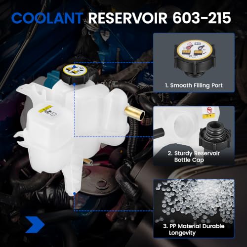 603-215 Engine Coolant Reservoir Tank for Ford Escape/Mariner 07-12 - size: 603-215