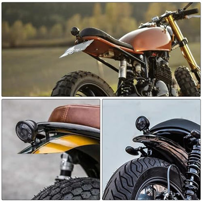 Rich Choices Motorcycle LED Tail Light Brake Lights Driving Braking Stop Lamp for Cafe Racer Chopper Bobber Custom - color: Smoke