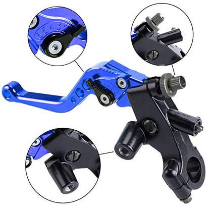 Universal Motorcycle 7/8" 22mm Handlebar Brake Master Cylinder Clutch Lever CNC Left & Right Set Compatible with Harley Honda Kawasaki Suzuki Yamaha（ Piston Diameter 12.7mm (Blue) - color: Blue