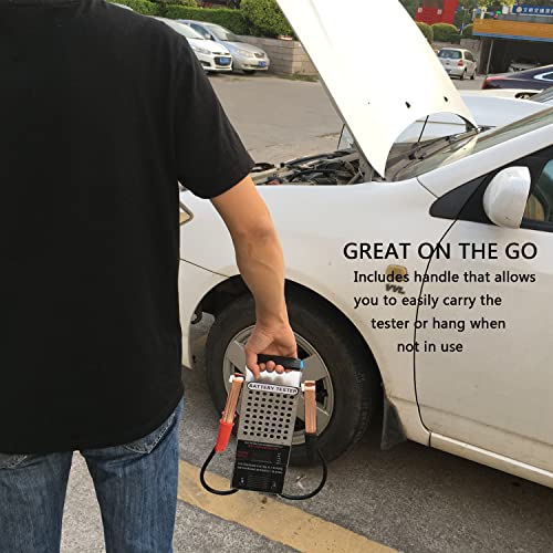 Battery Load Tester, Car Battery Load Tester, 6/8/12/16/24V Battery Alternator Tester Digital Voltmeter and Alligator Clips Battery Voltage Tester and Charging System