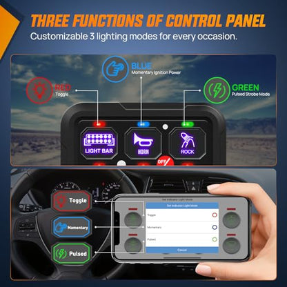 Nilight 6 Gang Switch Panel Relay System w/APP Control Automatic Dimmable - color: RGB, size: 6 Gang Switch 1-side Output