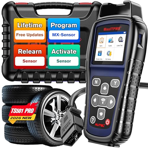 Autel MaxiTPMS TS501 PRO TPMS Programming Tool, 2026 Same as TS508 Up of TS501 TS408S, Program Autel MX-Sensor 315/ 433MHz, Relearn Activate 99% Sensor, Tire Pressure Monitoring System Diagnostic Tool