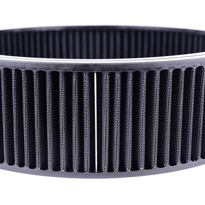 14"x4" Round Air Cleaner Filter Element High Flow (Black) - size: 14" x 4" Black