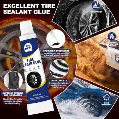42Pcs Tire Repair Plugs Screws with 2 Tube Sealant &Screwdriver