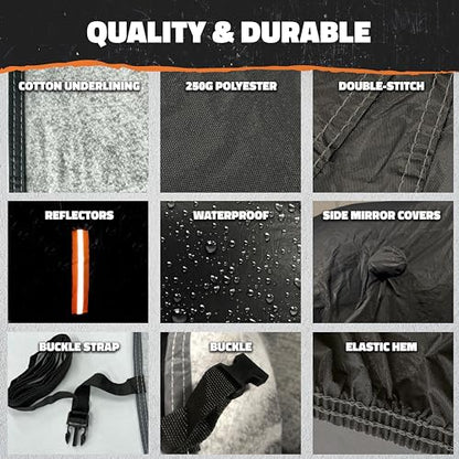 Mockins 200"x75"x57" SUV Car Cover Waterproof All Weather Heavy Duty Tarp - size: SUV - Large - 200" x 75" x 57"