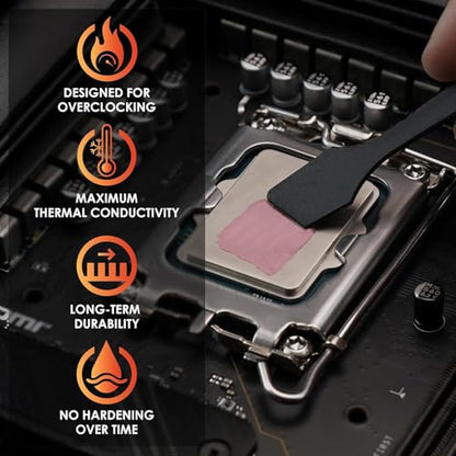 Thermal Grizzly Kryonaut Extreme - 2 Gram - Extremely High Performance Thermal Paste with 12 Cleaning Wipes 6 Wet & 6 Dry- for Maximum Thermal Conductivity While Overclocking CPU/GPU/PS4/PS5/Xbox - size: 2 Gram