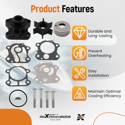 maXpeedingrods 6H3-W0078-00-00 Outboard water pump impeller Kit for Yamaha - size: For 50 60 70HP 1997-2006