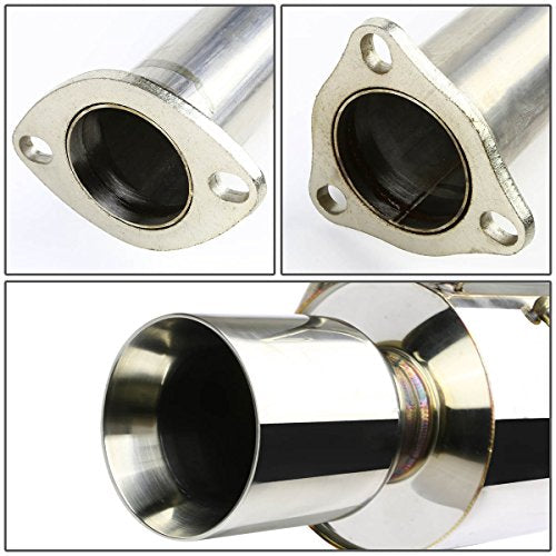 DNA MOTORING CBE-HDS93-NRT Cat Back Exhaust System [Compatible with 93-97 Honda CIvic Del Sol]