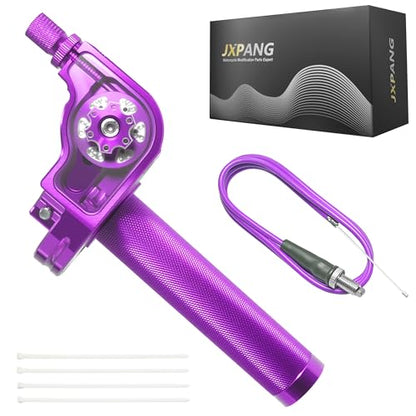 Universal CNC Quick Twist Throttle Kit with Cable for 7/8" Bars - Fits CRF50 70 110 125 230 250, KLX, XR, Pit & Dirt Bike, ATV, Mini Bike (CT200U) (Style - A, Purple) - color: Purple, style: Style - A