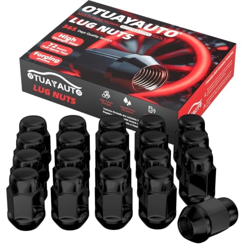 OTUAYAUTO 20PCS M12x1.5 Black Lug Nuts, Replacement for Honda Chevy Wheel - color: Black, size: M12x1.5