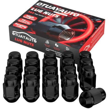 OTUAYAUTO 20PCS M12x1.5 Black Lug Nuts, Replacement for Honda Chevy Wheel - color: Black, size: M12x1.5