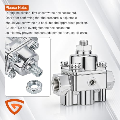 GEARLAST 12-804 Adjustable Fuel Pressure Regulator with Gauge - size: 12-804