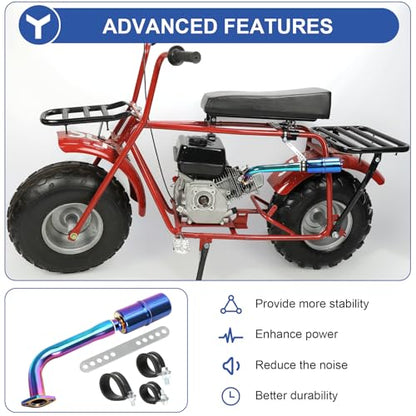 YOXUFA Exhaust Muffler Pipe for Predator 212 224 Coleman CT200U Minibike