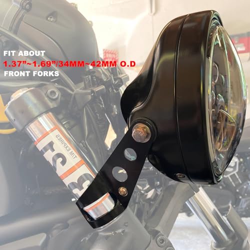 LEDUR 7Inch Round LED Motorcycle Headlight DOT Approved with Housing Bucket DRL Turn Signal Motorcycle Headlight for Cafe Racer Chopper Bobber Touring Cruiser Scrambler Street Tracker - size: 7IN Round Motorcycle Headlights LRH-1PCS