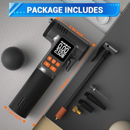 Car Tire Inflator with Window Breaker Seatbelt Cutter: 180PSI Air Pump - Portable Air Compressor with Digital Pressure Gauge & Auto Shut-Off for Car, Bike, Ball, Motorcycle, Swim Ring - Gift for Men