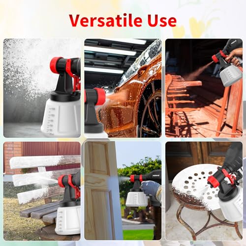NANWEI Corded Paint Sprayer, 650W Spray Gun with 1200ML Container, Spray Paint Gun with 4 Nozzles and 3 Patterns, 120 DIN-s, Electric Paint Sprayer for House Painting