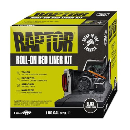RAPTOR Roll-On Bed Liner Kit, Truck Bed Liners, 1 Gallon - size: 1 Pack