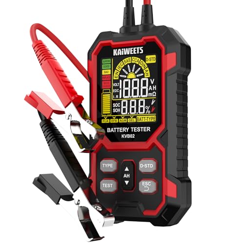 KAIWEETS Car Battery Tester, 50-2000 CCA, 12V/24V Load Analyzer for Vehicle