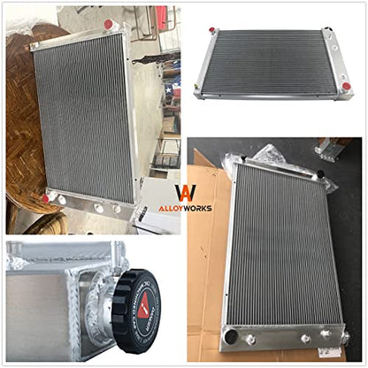 ALLOYWORKS CC716 Radiator for 1973-1991 Chevy GMC C/K/P/R/V Series Pickup Trucks Blazer Suburban Jimmy Custom Scottsdale Silverado Deluxe Cheyenne Radiators (3 Row Core, Full Aluminum, AT)