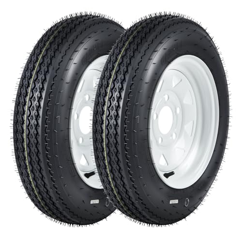 GarveeTech 4.80-8 Trailer Tire and Wheel Assembly, 5 Lug, Set of 2 - size: 4.80-8, style: 5 Lug