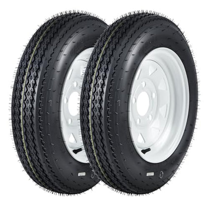 GarveeTech 4.80-8 Trailer Tire and Wheel Assembly, 5 Lug, Set of 2 - size: 4.80-8, style: 5 Lug