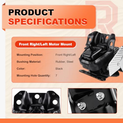 Engine Motor Mount w/ Heat Shield for Select Chevy GMC C-adillac Models - size: Set of 1