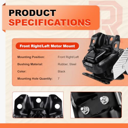 Engine Motor Mount w/ Heat Shield for Select Chevy GMC C-adillac Models - size: Set of 1
