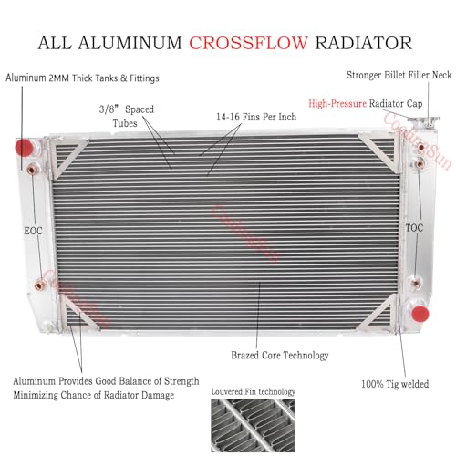 CC1696 3 Row Radiator For 1988-2000 Chevy GMC C/K 2500 3500 Pickup 7.4L 454 V8
