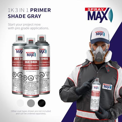 SprayMax 1K 3 in 1 Primer Gray | All-in-One Primer | Automotive Spray Paint - color: Gray