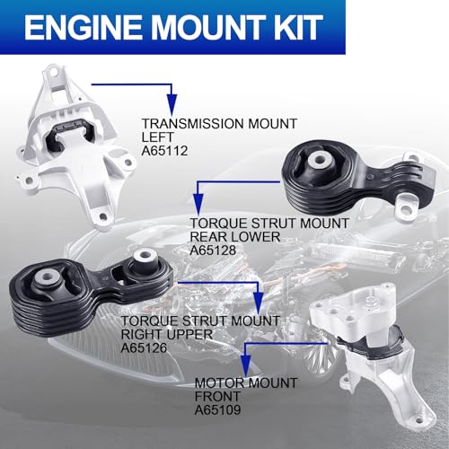Engine Motor Mounts Set - Compatible withHonda Accord 2018-2022 L4 1.5L 2.0L Automatic Transmission Mount, Replace# 10151 10155 10143 10158, A65128 A65109 A65126 A65112 - size: 2018-2022 Honda Accord L4 1.5L/2.0L Auto