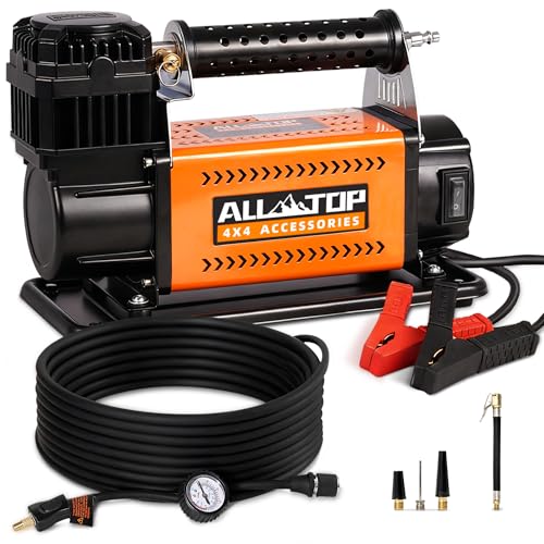 ALL-TOP Air Compressor Kit, 12V Portable Inflator 7.06CFM, Offroad Air Compressor for Truck ,Air Pump for Car Heavy Duty, Max 150PSI for SUV 4x4 Vehicle RV Tire - color: 200 L/Min