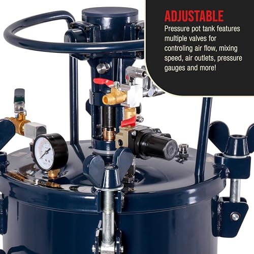 TCP Global 5 Gallon (20 Liter) Heavy Duty Steel Pressure Pot Paint Tank - size: 5 Gallon Pneumatic