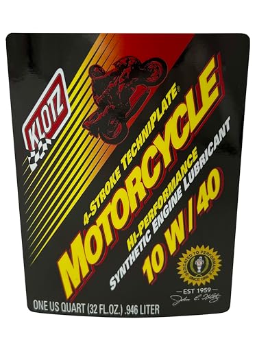 Klotz Motorcycle TechniPlate with Integrated Transmission, Hi-Performance Synthetic Motor Oil Lubricant for 4-Stroke Engines | 10W-40 – KL-840 – 1 Quart - size: 10W-40