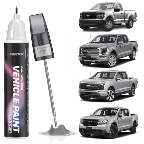 Iconic Silver Metallic(JS) Car Touch Up Paint for Ford - color: Iconic Silver Metallic(JS) for 2020-2026 F-150/2020-2024 Super Duty F-250, F350 ,F450/2022-2024 Maverick/2021-2024 Ranger/2023-2025 F-150 Lightning/2025 Explorer/2024 Edge/2024 Bronco/2024 Ex