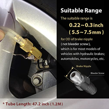 FIRSTINFO Lockable Brake Bleeder Hose with One-Way Check Valve