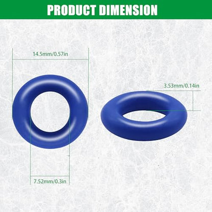 JA&MIU 50 PCS Fuel Injector O-Ring Set, Blue Viton (7.52mm X 3.53 mm) - size: Bule - 50