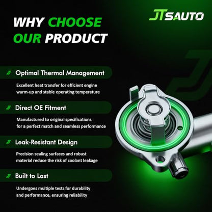 Aluminum Engine Coolant Thermostat Housing Assembly for 3.6L Wrangler JK - size: 902852(Upgrade Aluminum)