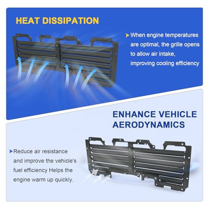 Active Grille Shutter Compatible with 2015-2020 Chevrolet Suburban Tahoe - size: w Motor