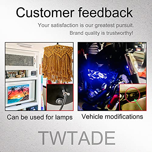 TWTADE 10Pcs Round Rocker Switch ON Off Switch 12V Toggle Switches 2Pin SPST with Pre-Wired 6A/250V 10A/125V AC for Boat, Car etc.KCD1-X-Y - size: ON/Off Pre-wired - 10PCS, style: Round