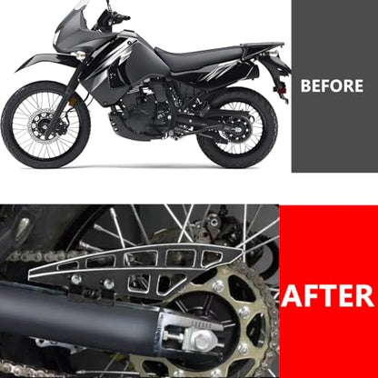 KLR650 Rear Chain Guard Cover Protector Motorcycle Chain Cover Aluminum Compatible with KLR 650 2008-2018 Black - color: 132 black