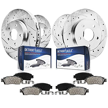 Detroit Axle - 8pc Brake Kit for 2017-2020 Honda Civic [Si] - size: 8PR53555/KIT