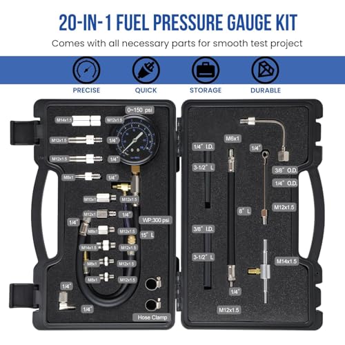 Lichamp Automotive Fuel Pressure Test Kit, for Car/Truck/Motorcycle