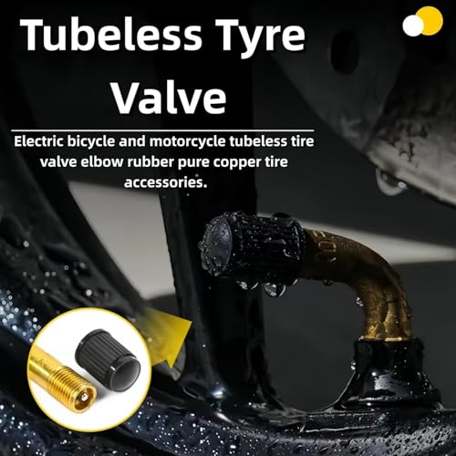 PVR70 Tubeless Tire Valve Stem 8 Pack, 90 Degree Angled Brass Snap-in
