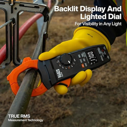 Klein Tools CL910 Digital Clamp Meter, 2000A AC/DC Auto Ranging & Worklight - size: 2000V/2000A
